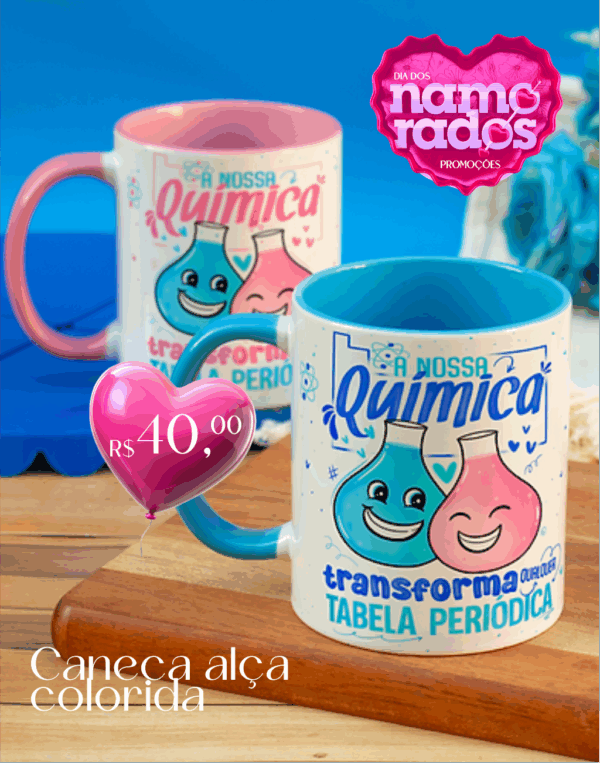 Caneca com alça colorida - personalizada